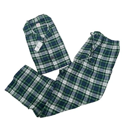 Conjunto de pijama a cuadros verde Brooks Brothers para hombre talla XL pijama de franela nuevo con etiquetas Foto 1 de 4