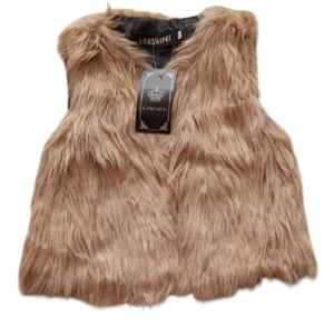 Lanshifei Faux Fur Sleeveless Coat Vest Girls Size M | FAST FREE SHIPPING - Picture 1 of 6
