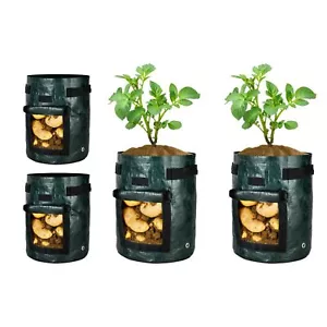 4 Pack 10 Gallon Potato Grow Bags with Flap for Potato Tomato Carrot Onions - Picture 1 of 6