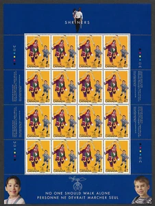 Canada Stamps - Full Pane of 16 - Shriners & Children's Hospitals #1917 - MNH - Picture 1 of 1