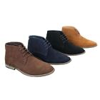 Mens Suede Ankle Boots Chelsea Laced Real Leather Lined Italian Design Smart