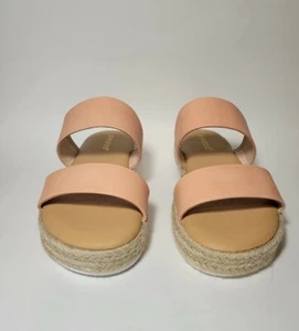 Bamboo Platform Slip On Open Toe Sandals Size 6 - Picture 1 of 7