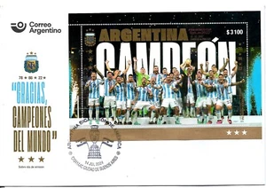 #75396 ARGENTINA 2024 FOOTBALL SOCCER BICHAMPION AMERICA 2 CONMEMORATIVE CANCELS - Picture 1 of 2