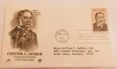 First Day Cover, Ameripex 1986, President Chester A. Arthur POTUS # 21 - Image 1 of 4