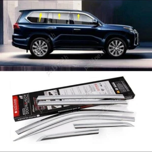 Para Lexus LX570 2008-21 ventana plateada viseras de viento protector solar ventilación deflectores - Imagen 1 de 3