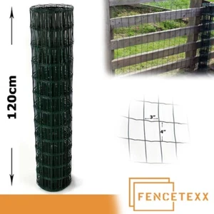 1.2m x 30m PVC Coated Wire Mesh 3x4" | Fencing Dark Green Garden Fence FENCETEXX - Picture 1 of 3