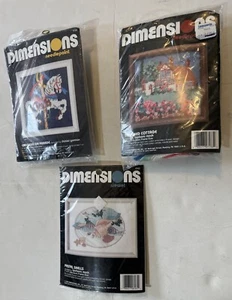 Dimensions Crewel And Needlepoint Stitch Lot Of 3 Carousel Shells Cottage New!!! - Picture 1 of 2