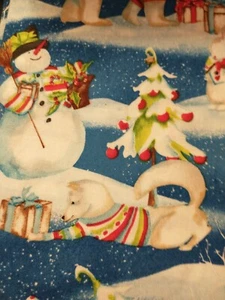 SNOWY FRIENDS NANCY MINK FOR WILMINGTON PRINTS 1 YARD - Picture 1 of 5
