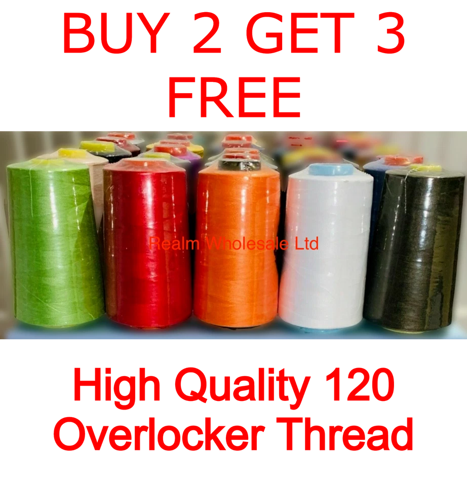 Overlocking Thread Polyester Sewing Machine Industrial  - 5000 Yard 4572 M Cones - Image 1 of 1