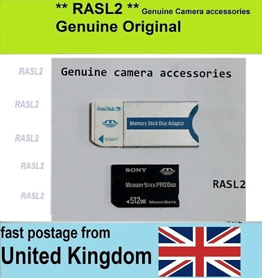 512MB Memory Stick Pro Duo + Adaptor for Sony DSC-F77 F717 H1 P200 V3 V1 W1 W5 - Image 1 of 2
