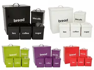 5-teiliges Brotbehälter/Keksdose/Tee Kaffee Zuckerglas Kanister Set Aufbewahrungsbehälter - Bild 1 von 8