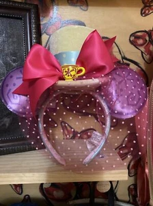 Disney Alice in wonderland tea party mad hatter MMMA Minnie ears headband - Picture 1 of 3