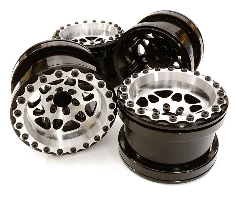 Billet Machined D6 Spoke Wheel Set (4) for Axial 1/10 Yeti Rock Racer - Image 1 of 1