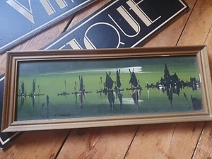 Framed David Deakins Oil Painting of Sailing Boats Cove Harbour - Picture 1 of 15
