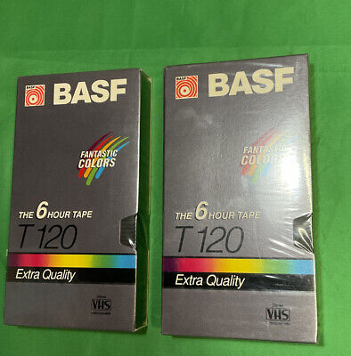 BASF VHS Tapes Lot 2 Extra Quality New T-120 6 Hr  VCR- Sealed. • 14.40€