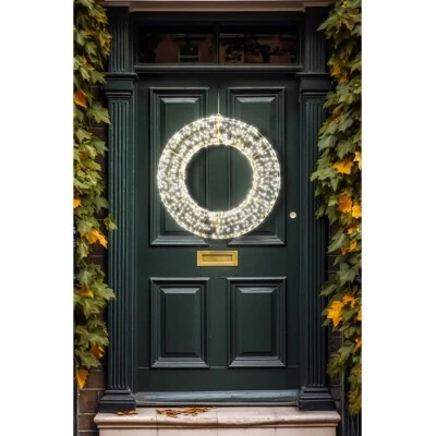 MYSMARTBUY.COM Indoor or Outdoor Pre-Lit Micro LED Wreath Wall Door Window Christmas Decoration
