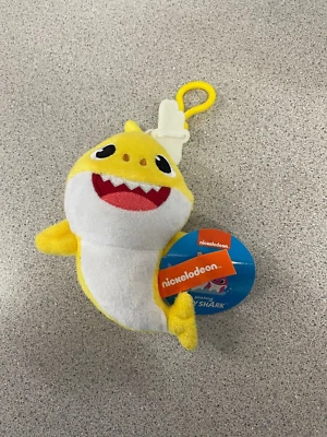 Nickelodeon Pinkfong Baby Shark Clip On Coin Change Purse 5" Yellow Plush Animal - Image 1 of 2