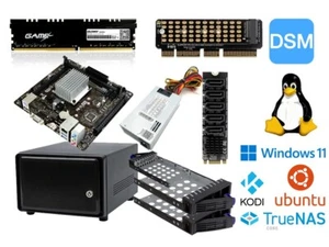 NAS Storage Server Mini PC, Quadcore Low TDP Cpu, 8GB DDR4 + accessories - Picture 1 of 7