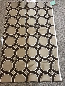 Lemeau Tan Brown Circles FURNITURE FABRIC Soil Stain Repellent 2.5 Yard - Picture 1 of 11