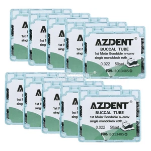 AZDENT Dental Orthodontic 1st Molar Roth 0.022 Buccal Tubes Bondable Non-Conv - Picture 1 of 11