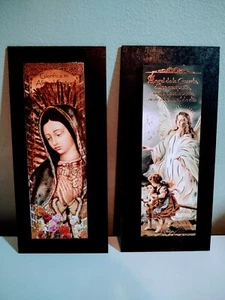 Cuadro de la Virgen De Guadalupe y del angel guardian 9" x 4" son hermosos - Picture 1 of 5