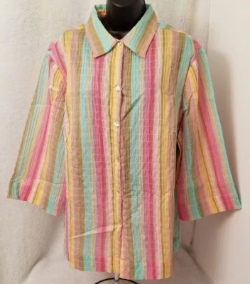Camisa Top Blusa JH Collectibles Mujer Talla 2 2X Multicolor Rayas NUEVA Foto 1 de 4