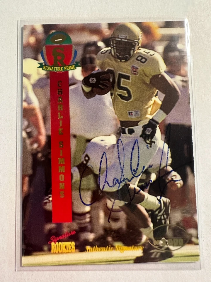 K113,045- 1995 Signature Rookies Signature Prime Auto #38 Charlie Simmons #/3000 - Image 1 of 1