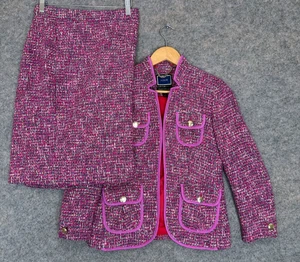 J.Crew Herbst Tweed Sakko Blazer Rock Outfit Set Damen 0 tailliert Manifattura - Bild 1 von 20