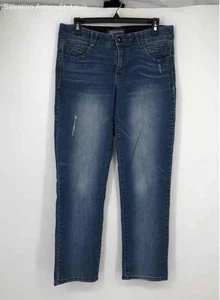 Democracy Womens Blue Cotton Blend Ab Solution Denim Straight Leg Jeans Size 8P - Picture 1 of 6