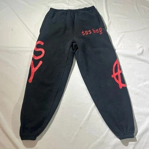Pantalones deportivos pequeños Lil Peep Apparel para hombre Sus Boy negros calce suelto polar - Imagen 1 de 12