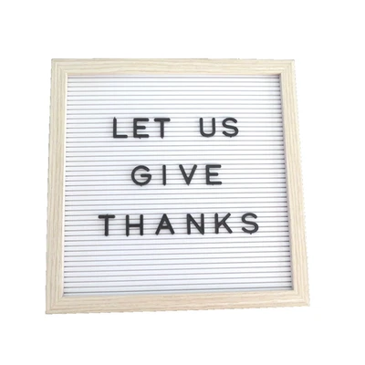 Cartelera 12" X 12" con marco de madera natural 170 + letras negras símbolos y números Foto 1 de 4