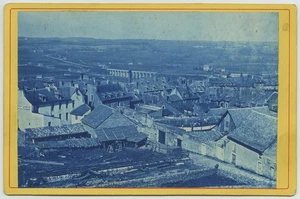 Cabinet circa 1875. Cyanotype. Lauzes. Chemin de fer avec viaduc. Corrèze ? - Picture 1 of 1