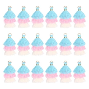 Mini Nappe Tristrato 1,6" Nappa Fatta a Mano Confezione da 25, Blu Lago Rosa - Foto 1 di 6