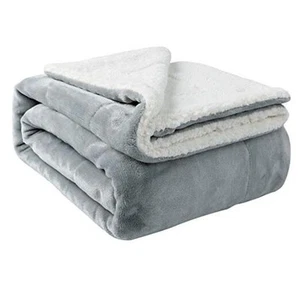 Sherpa Blanket Warm Blankets for Winter Super Soft Fuzzy Flannel Fleece/Wool - Picture 1 of 7