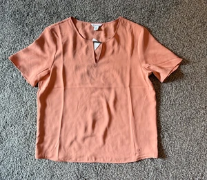 Calvin Klein Damen Top Größe Small gedeckte Ton Schlüsselloch Bluse neu mit Etikett $ 89 - Bild 1 von 4