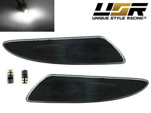 Smoke Bumper Side Marker Light + Canbus White LED Bulbs for 07-08 R230 SL Models - Picture 1 of 1