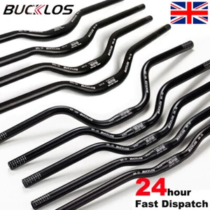 BUCKLOS 25.4/31.8mm Bike Handlebar Aluminum 620/660/720/780mm MTB Hi-Riser Bar - Picture 1 of 19