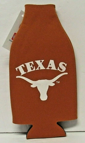 University of Texas Longhorns 12oz Bottle Zipper Koozie Holder Cooler Longneck Cover
