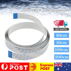 30/50/200cm Camera Cable 15Pin FFC FPC Flexible Ribbon Flat Fit For Raspberry Pi - Picture 1 of 16