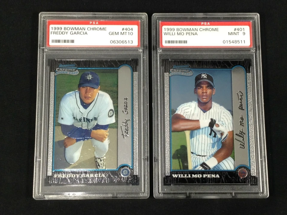 1999 Bowman Chrome Freddy Garcia #404 PSA 10 RC & Willi Mo Pena Rookie 401 PSA 9 - Image 1 of 4