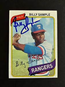 Billy Sample Rangers signiert 1980 Topps Baseballkarte #458 Autogramm - Bild 1 von 2