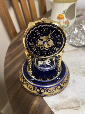 VTG THE FRANKLIN MINT Carousel Clock Dentzel Porcelain GERMANY Cover