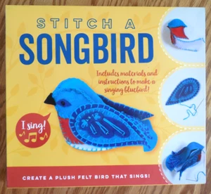NEW Becker & Mayer "Stitch a SINGING Songbird" Kit w Blue Felt*Instructions Etc - Picture 1 of 4