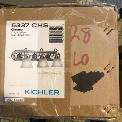Independencia KICHLER 24 pulgadas Luz de tocador de baño cromada de 3 luces nueva en caja Foto 1 de 2