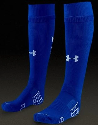 Under Armour men's $18 Striker OTC Soccer Socks blue-white size M (8 1/2)   #22 - Image 1 of 3