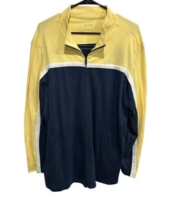 Blair Mens XL Yellow & Navy Colorblock Full-Zip Jacket - Picture 1 of 9