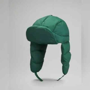Authentique chapeau de trappeur Lululemon Wunder Puff vert persistant taille S/M excellent état - Photo 1/9