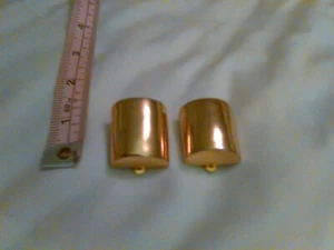 VINTAGE ELLEN DESIGNS GOLD TONE SQUARE CLIP ON EARRINGS~SIGNED: - Picture 1 of 3