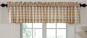 90” Tan Window Valance Country Farmhouse Wheat-Colored Annie Buffalo Check - Picture 1 of 4