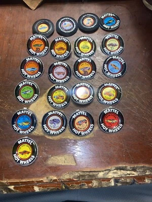 Lot Of 21 Hot Wheel Redline Buttons 18 Metal 3 Plastic  - Image 1 of 4